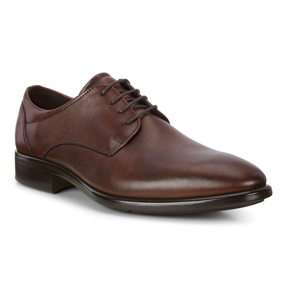 ECCO Mens Derby Shoe Brown - Citytray Traditionals - TQO-904875